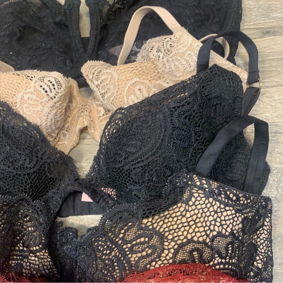 Victoria Secret VTG y2k Bundle 5 Variety Bras Lace Push Up Without Padding Demi - Picture 4 of 13